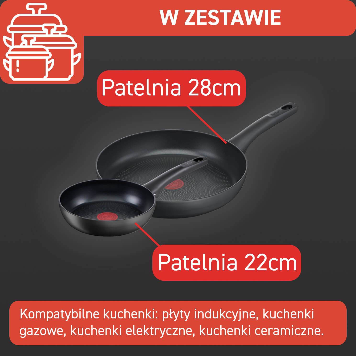 Zestaw patelni TEFAL ULTIMATE 22/28cm