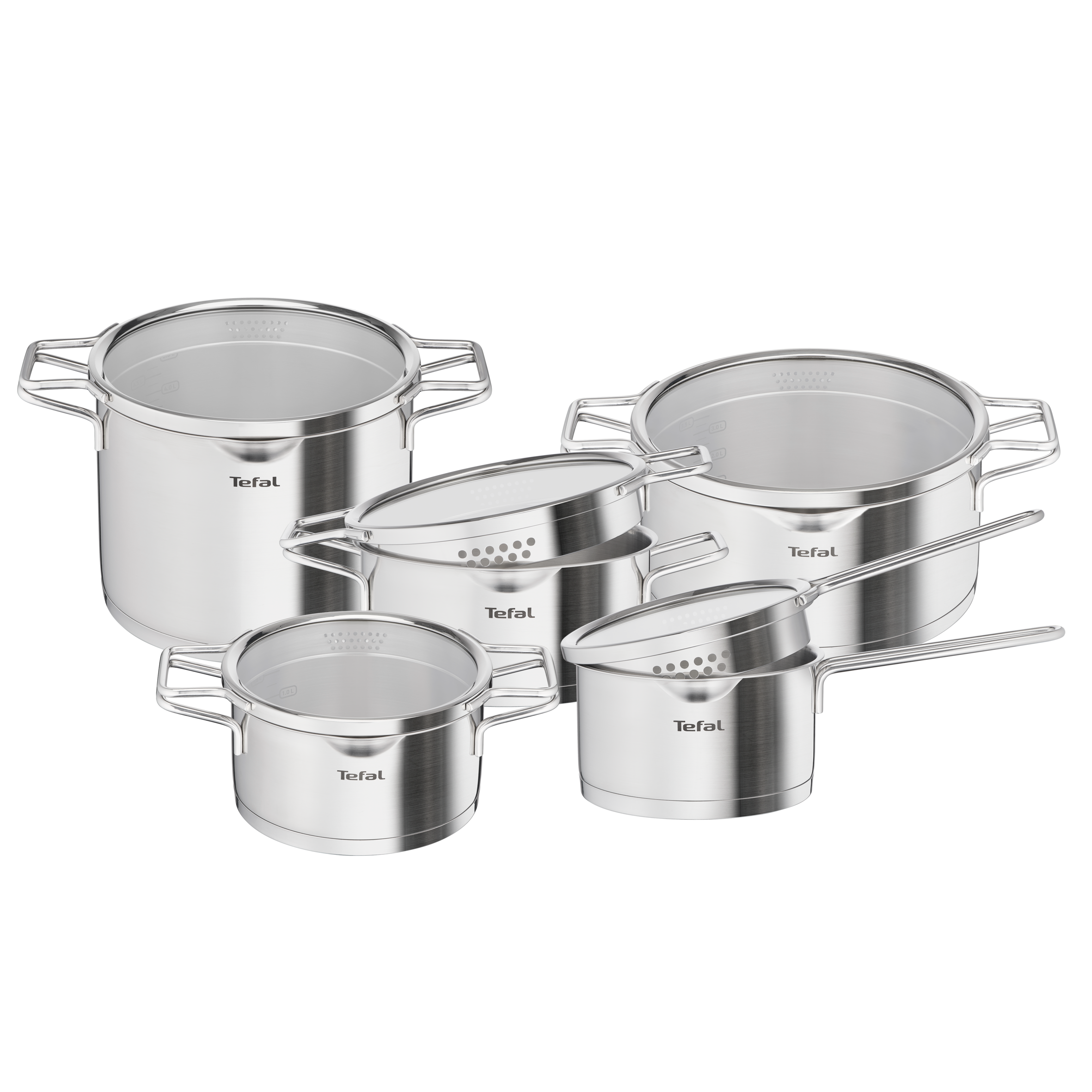 Zestaw garnków z pokrywkami TEFAL NORDICA- 10 elementów