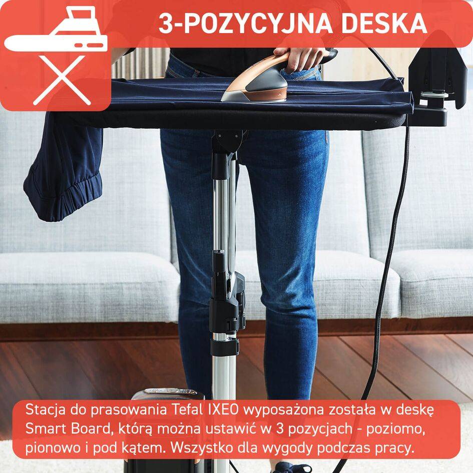 Tefal Ixeo Power, stacja do prasowania, mocna, prasowanie w pionie, lekka