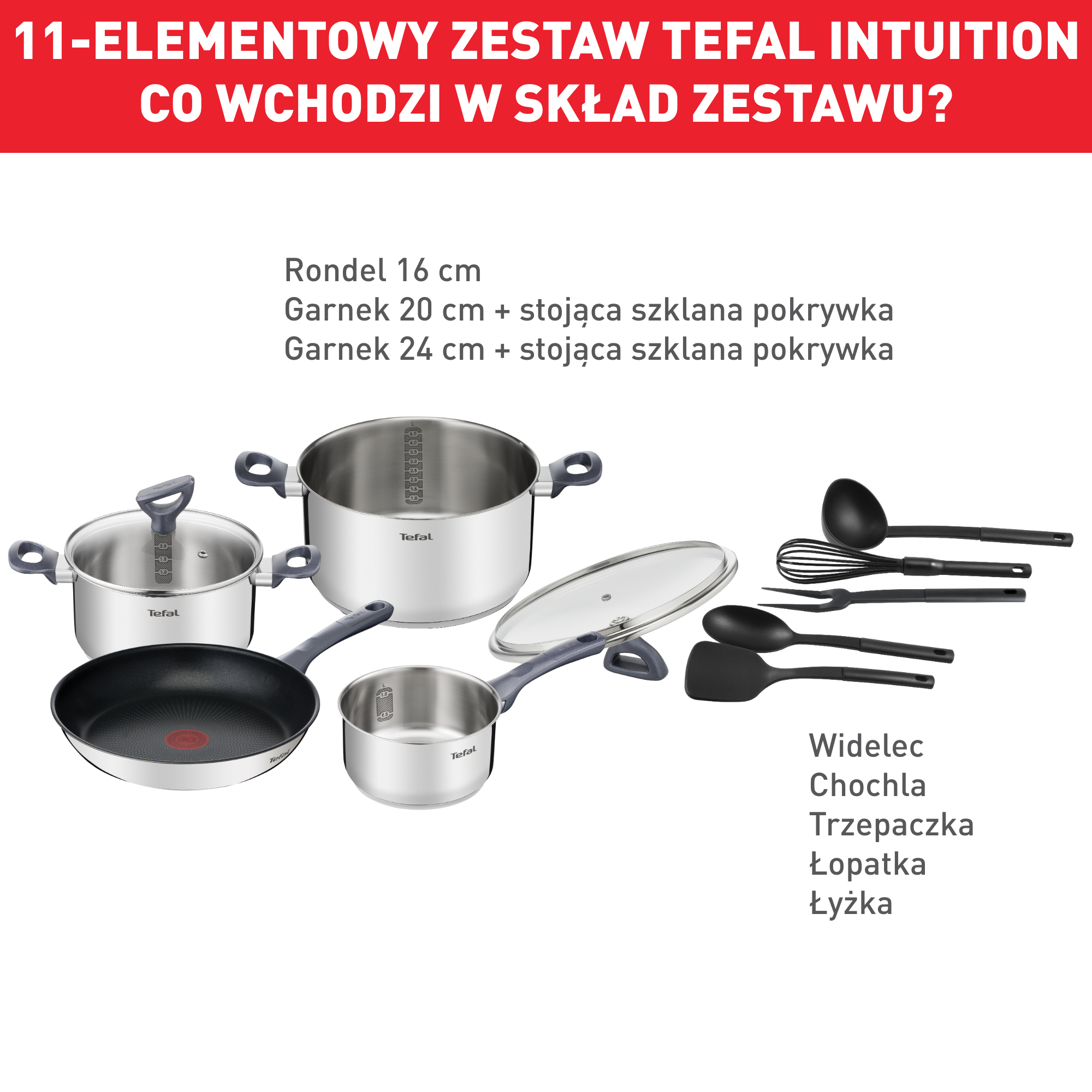 Zestaw garnków z pokrywkami TEFAL DAILY COOK 11-elementów