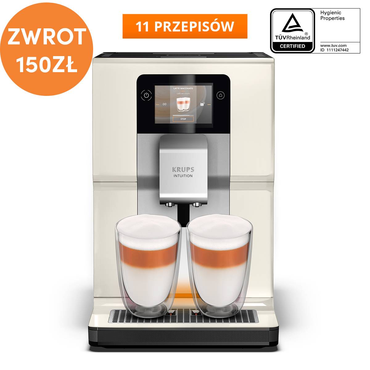 Ekspres do kawy automatyczny KRUPS INTUITION PREFERENCE+ EA872A (kość słoniowa)