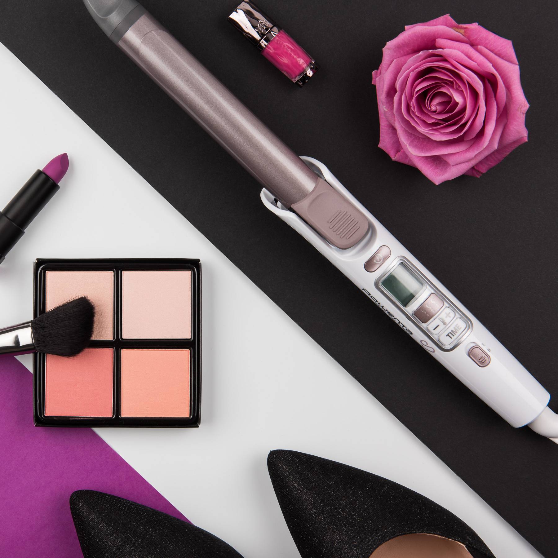 Lokówka do włosów, Rowenta Premium Care Precious Curls, obrotowa, LCD, keratynowa