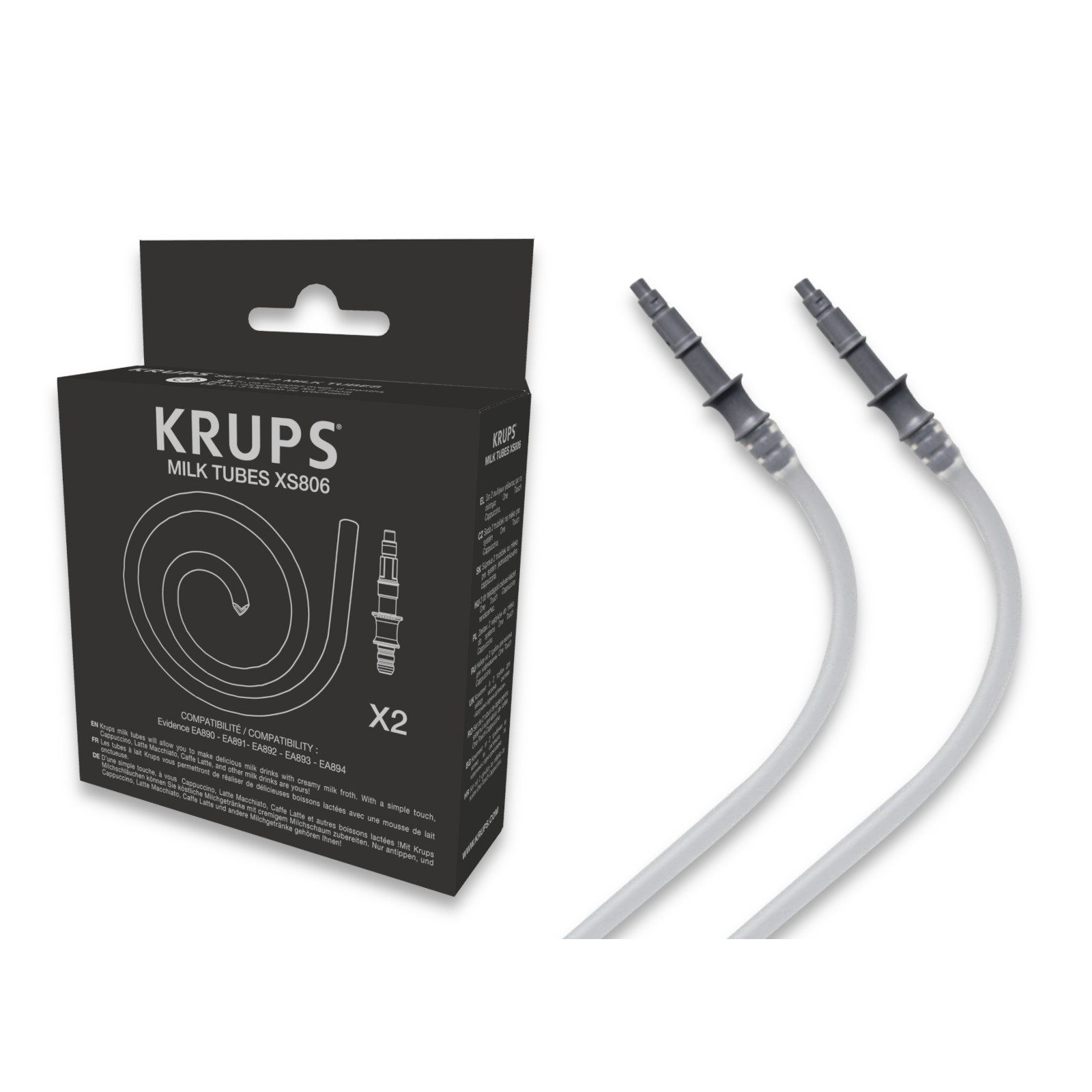 Zestaw dwóch rurek do spieniania mleka XS806 (kompatybilne z serią EA890 i EA894)