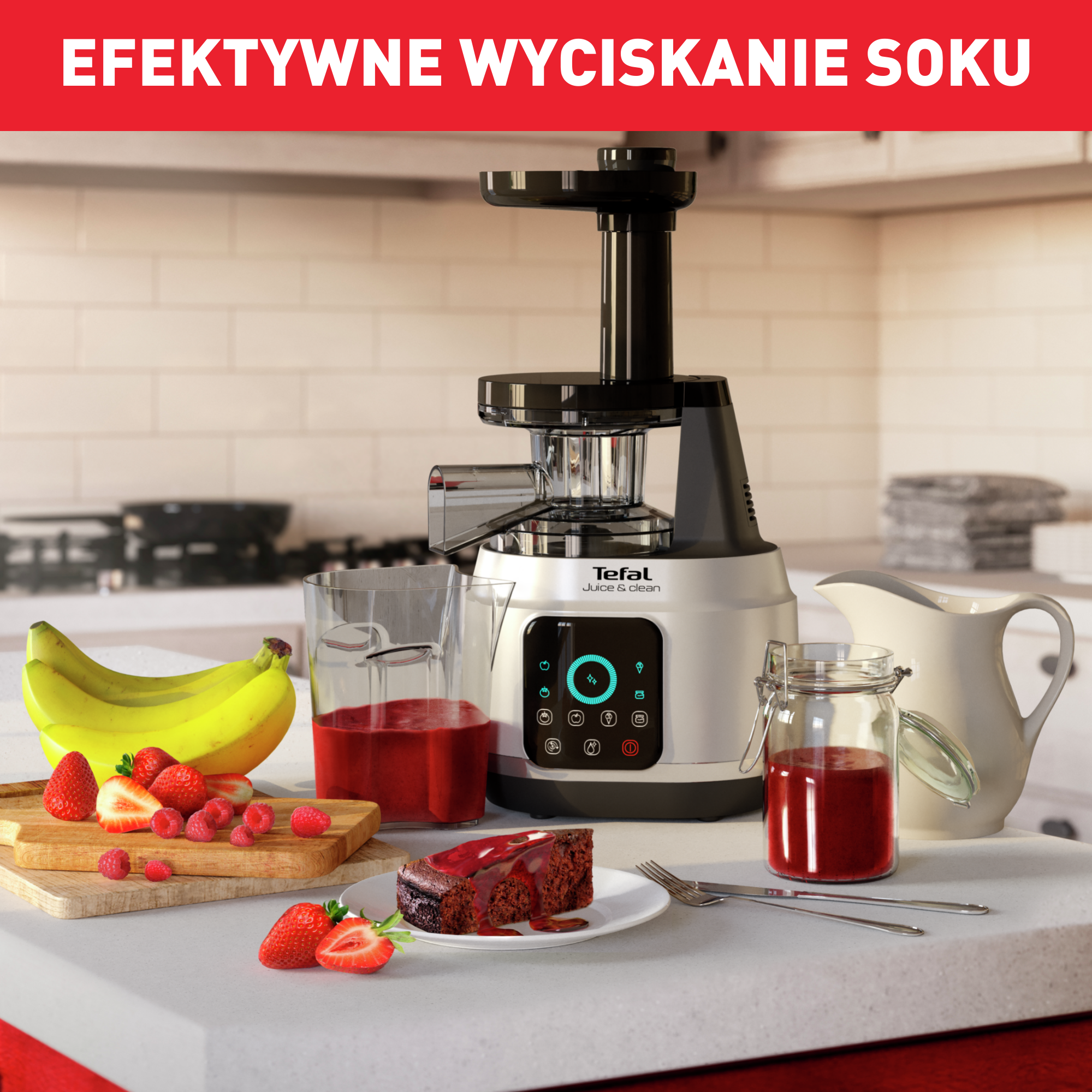 Wyciskarka wolnoobrotowa TEFAL JUICE&CLEAN ZC420E38