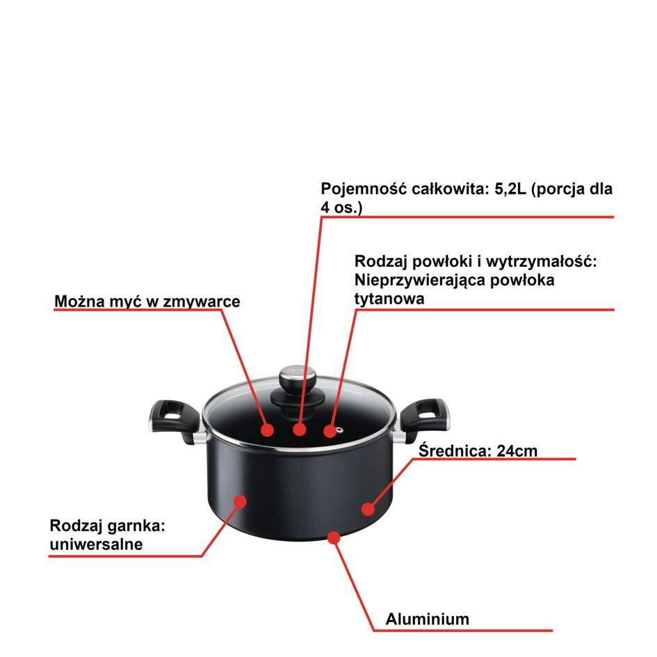 Garnek TEFAL UNLIMITED 24cm (5,2l)+pokrywka