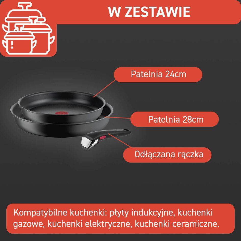 Zestaw patelni TEFAL INGENIO ULTIMATE - 3 elementy