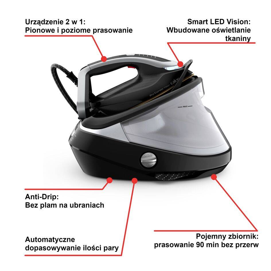 Generator pary, Tefal Pro Express Vision, 180 g/min, 9 bar, cichy