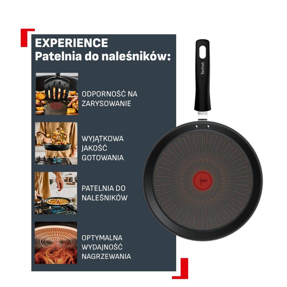 Patelnia do naleśników Experience 25 cm, powłoka nieprzywierająca FusionCore, kompatybilna z indukcją