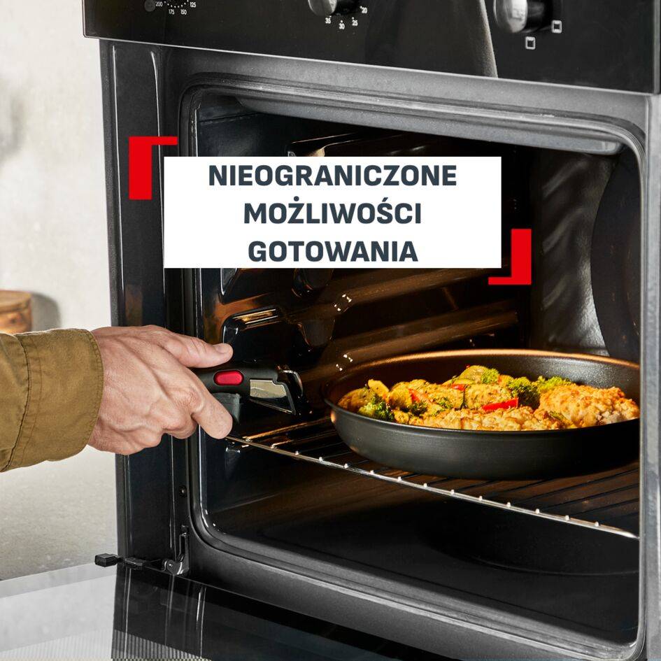 Zestaw naczyń Ingenio Excellence+ 3 elementy, możliwość układania w stos, powłoka nieprzywierająca, kompatybilne z indukcją