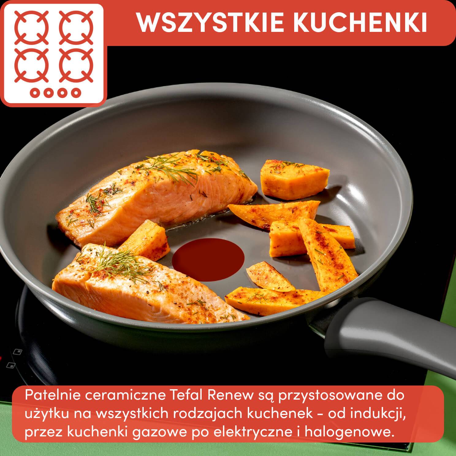 Patelnia ceramiczna wok TEFAL RENEWAL 28cm