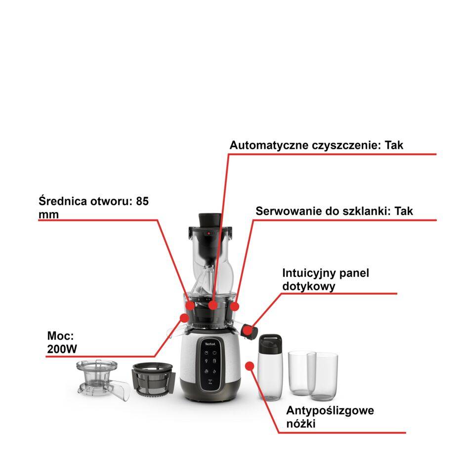 Wyciskarka wolnoobrotowa TEFAL ULTRA JUICE DIGIT ZC605D38