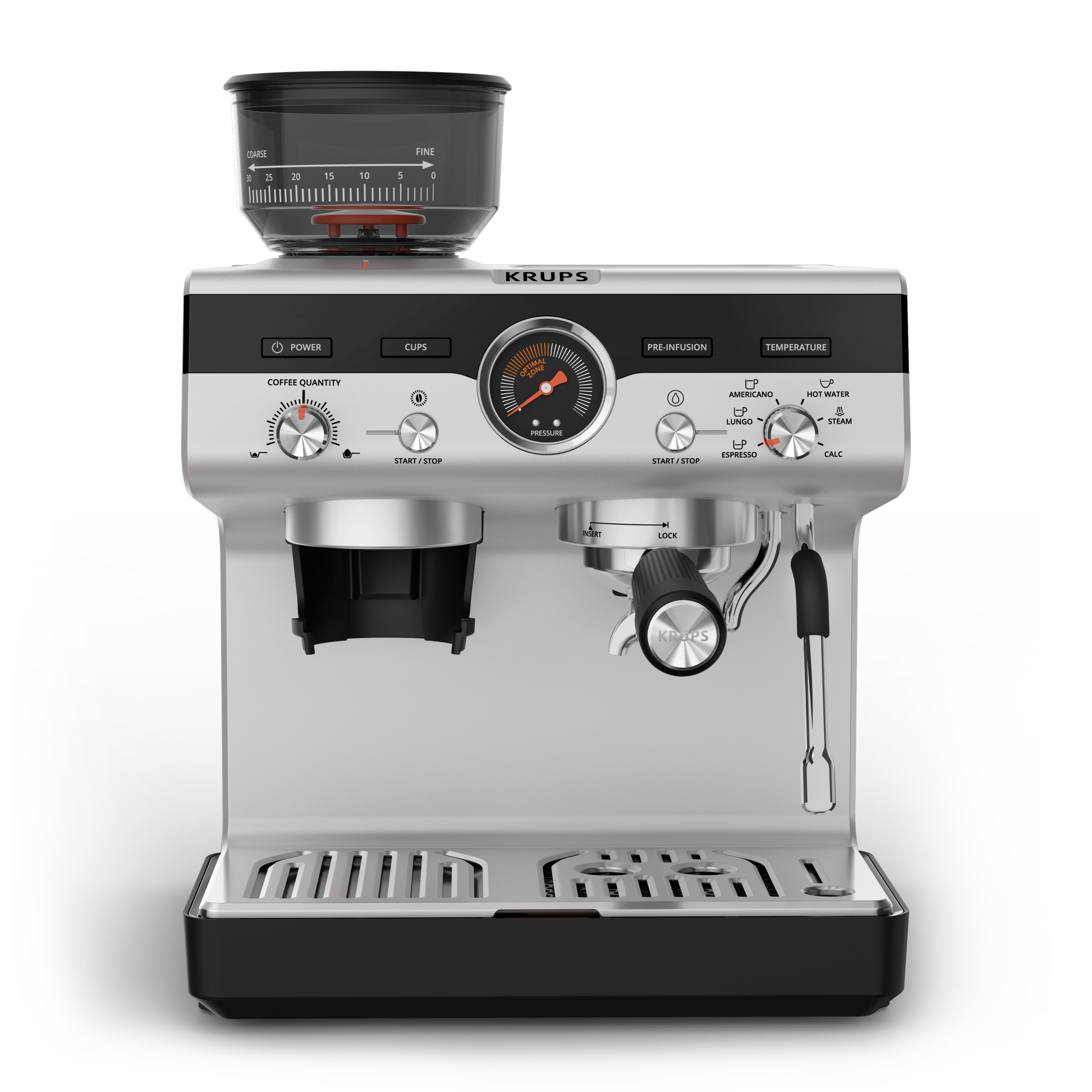 Ekspres kolbowy z młynkiem KRUPS Precision+ XP804T