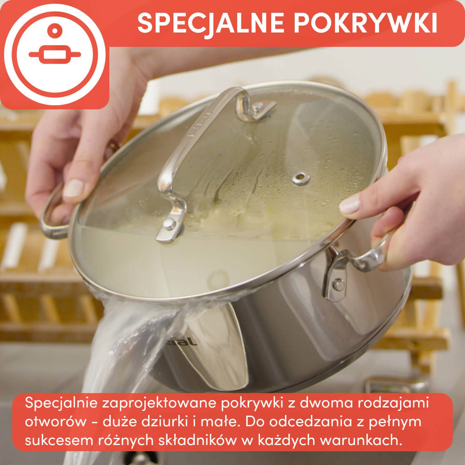 Zestaw garnków, Tefal Duetto+, 7 elementów, stal nierdzewna, pokrywki