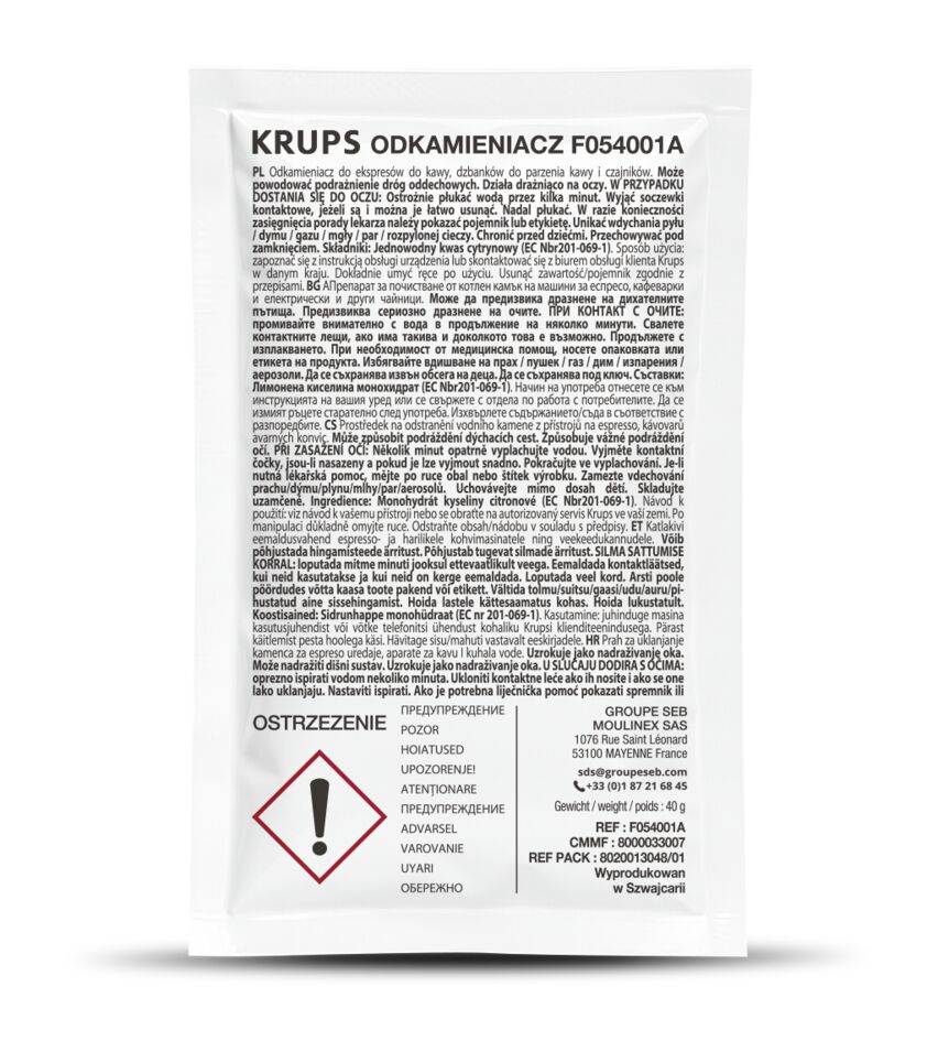 Zestaw do odkamieniania KRUPS F054