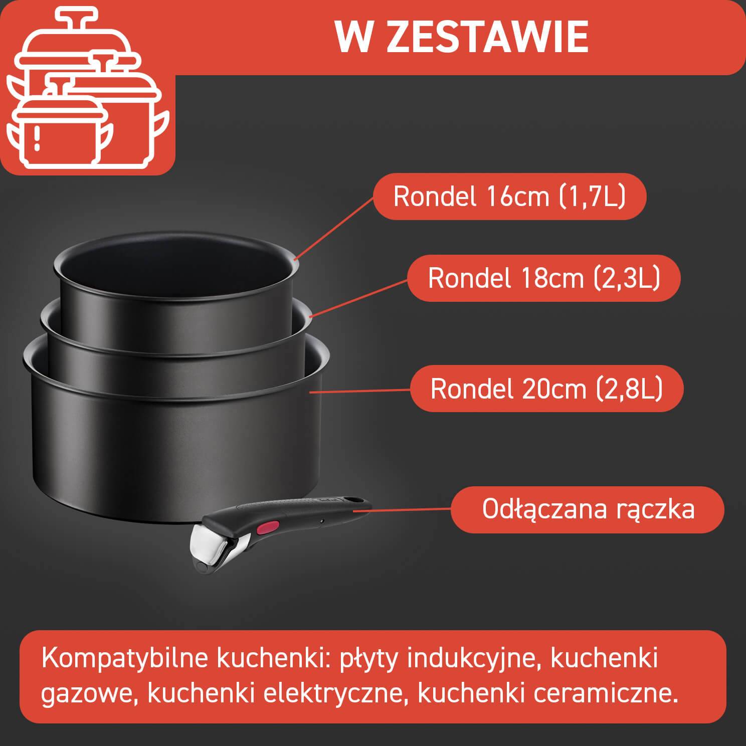 Zestaw garnków TEFAL INGENIO UNLIMITED - 4 elementy