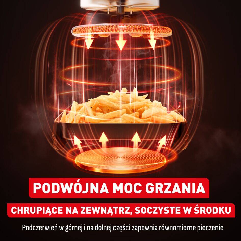 Frytkownica beztłuszczowa, Tefal Easy Fry Infrared EY832HE0, 7 L, technologia podczerwieni