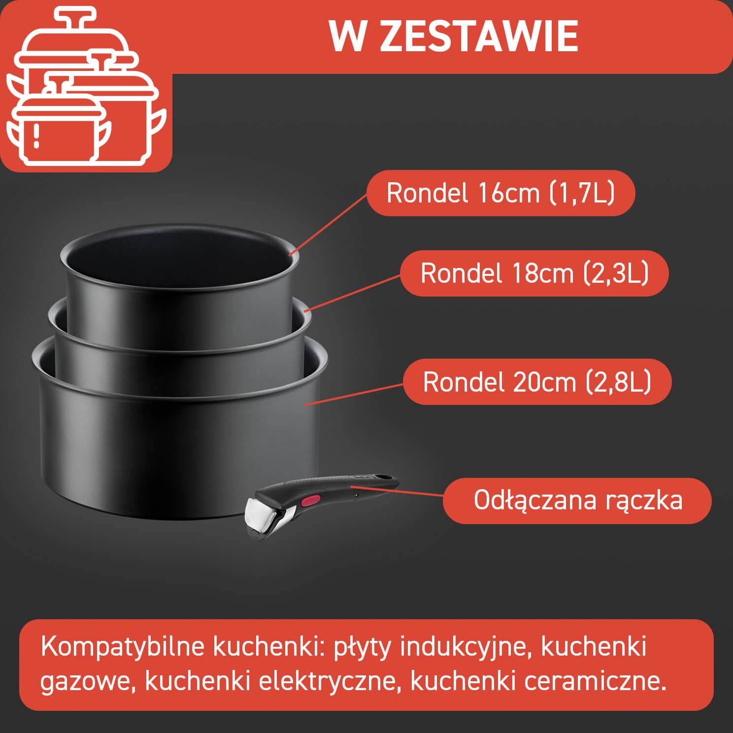 Zestaw garnków TEFAL INGENIO ULTIMATE - 4 elementy