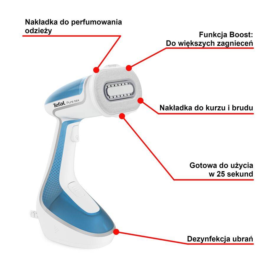 Parownica do ubrań, Tefal Pure Tex, 1700 W, do perfum