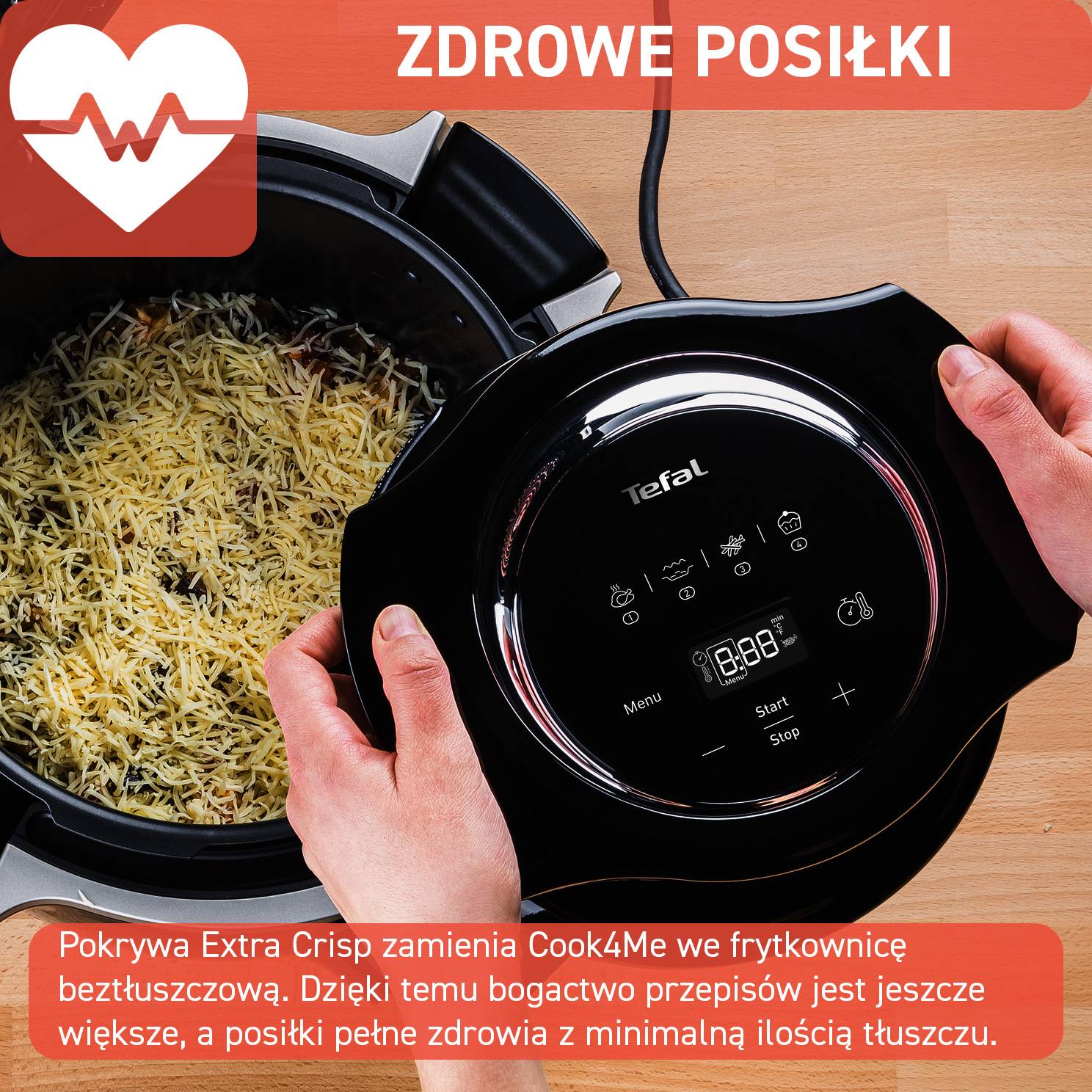 Pokrywa do zapiekana TEFAL Extra Crisp EY1508 do Cook4Me