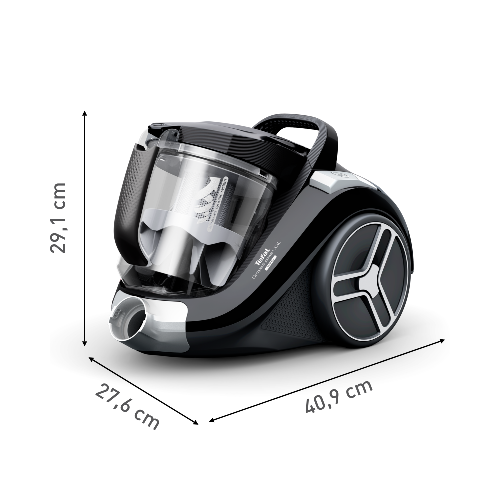 Tefal Compact Power XXL, odkurzacz bezworkowy, 750W, 3-stopniowa filtracja, 2,5 l