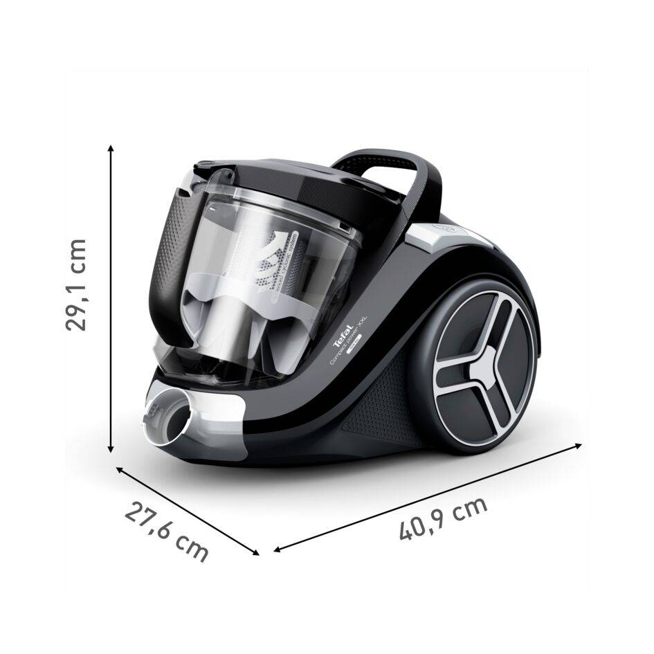Tefal Compact Power XXL, odkurzacz bezworkowy, 750W, 3-stopniowa filtracja, 2,5 l
