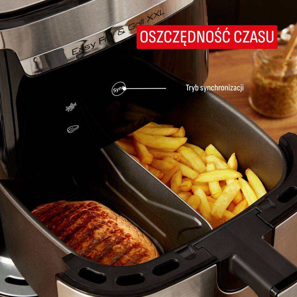 Frytkownica beztłuszczowa, Tefal Easy Fry&Grill XXL EY801D, pojemność 6,5 l, funkcja grilla