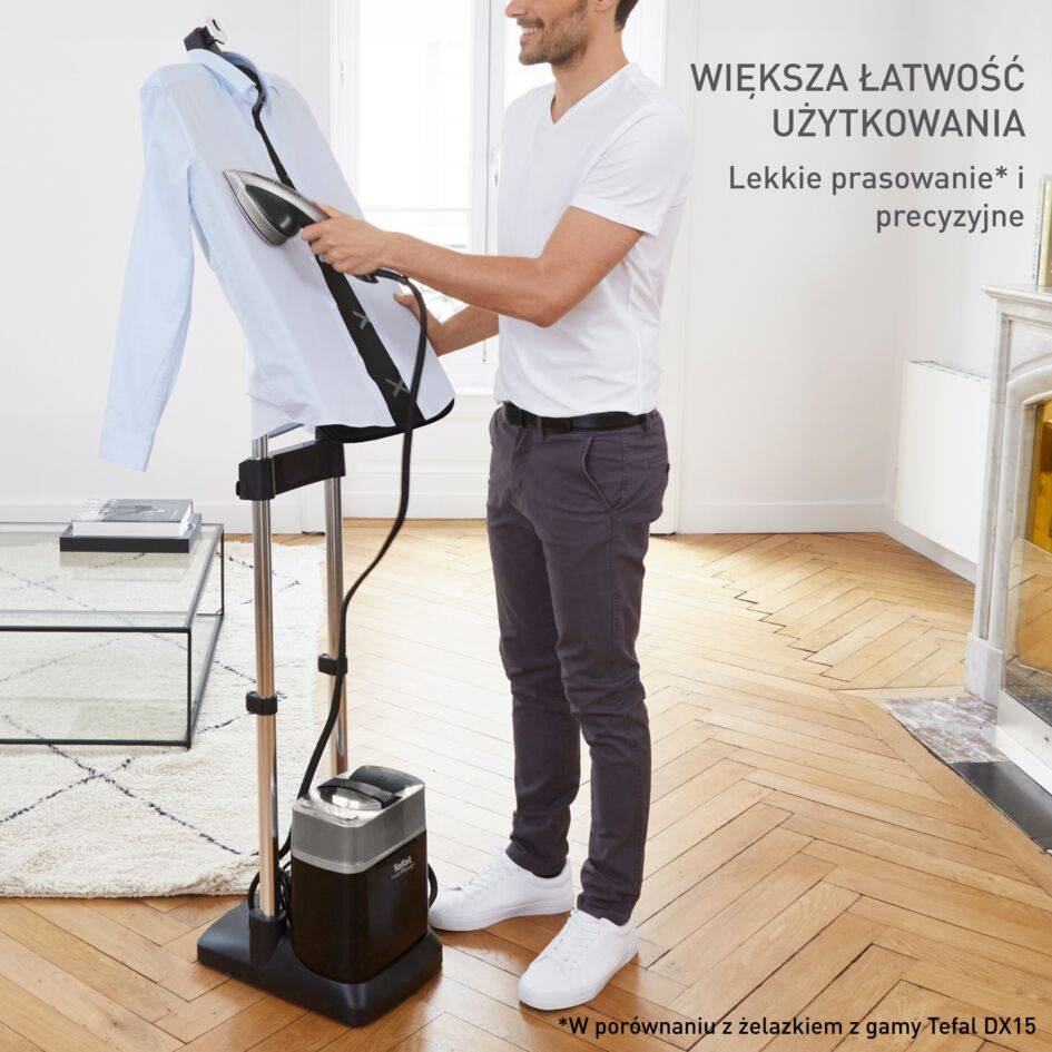 Tefal Ixeo Power, stacja do prasowania, mocna, prasowanie w pionie