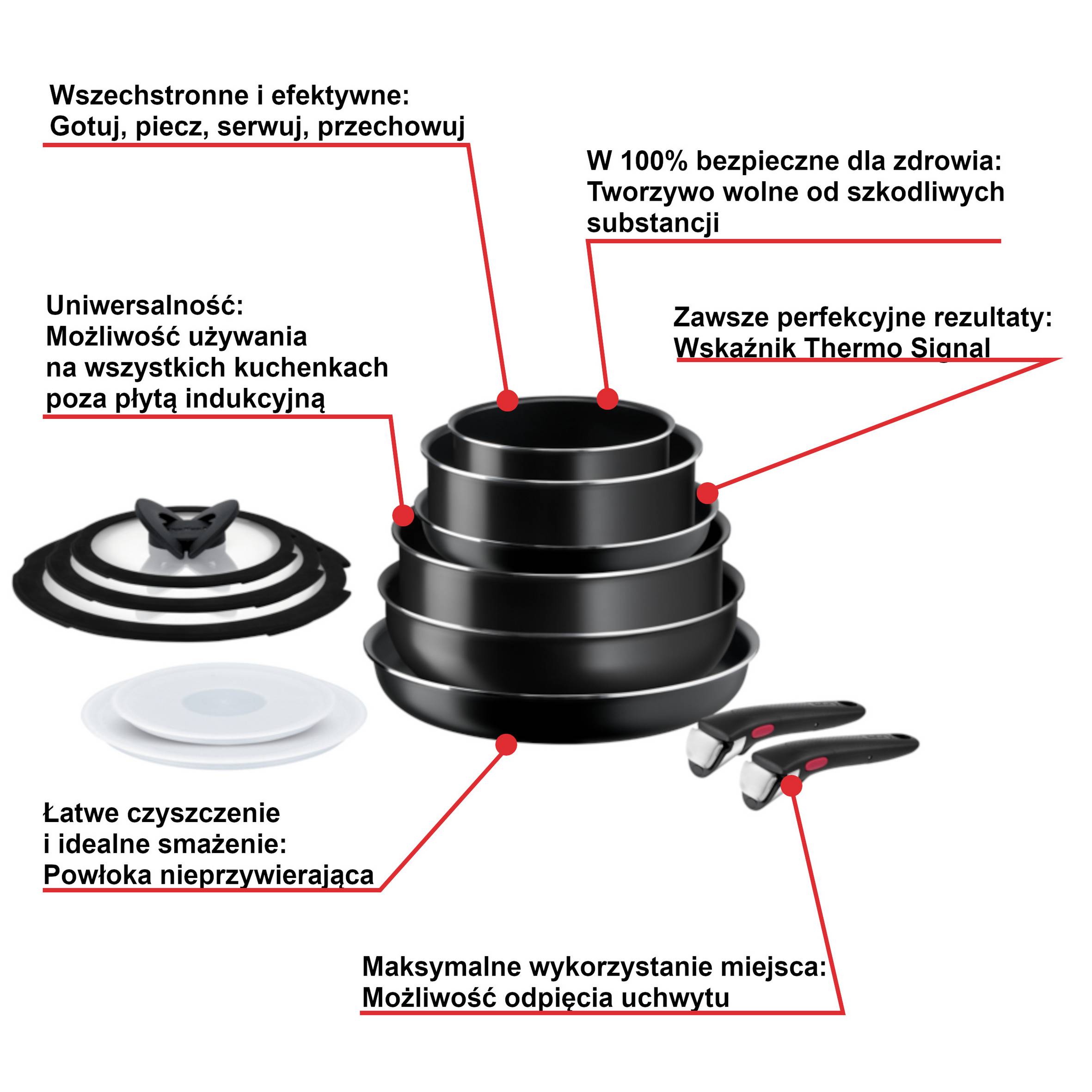 Zestaw garnków i patelni TEFAL INGENIO EASY COOK&CLEAN - 13 elementów