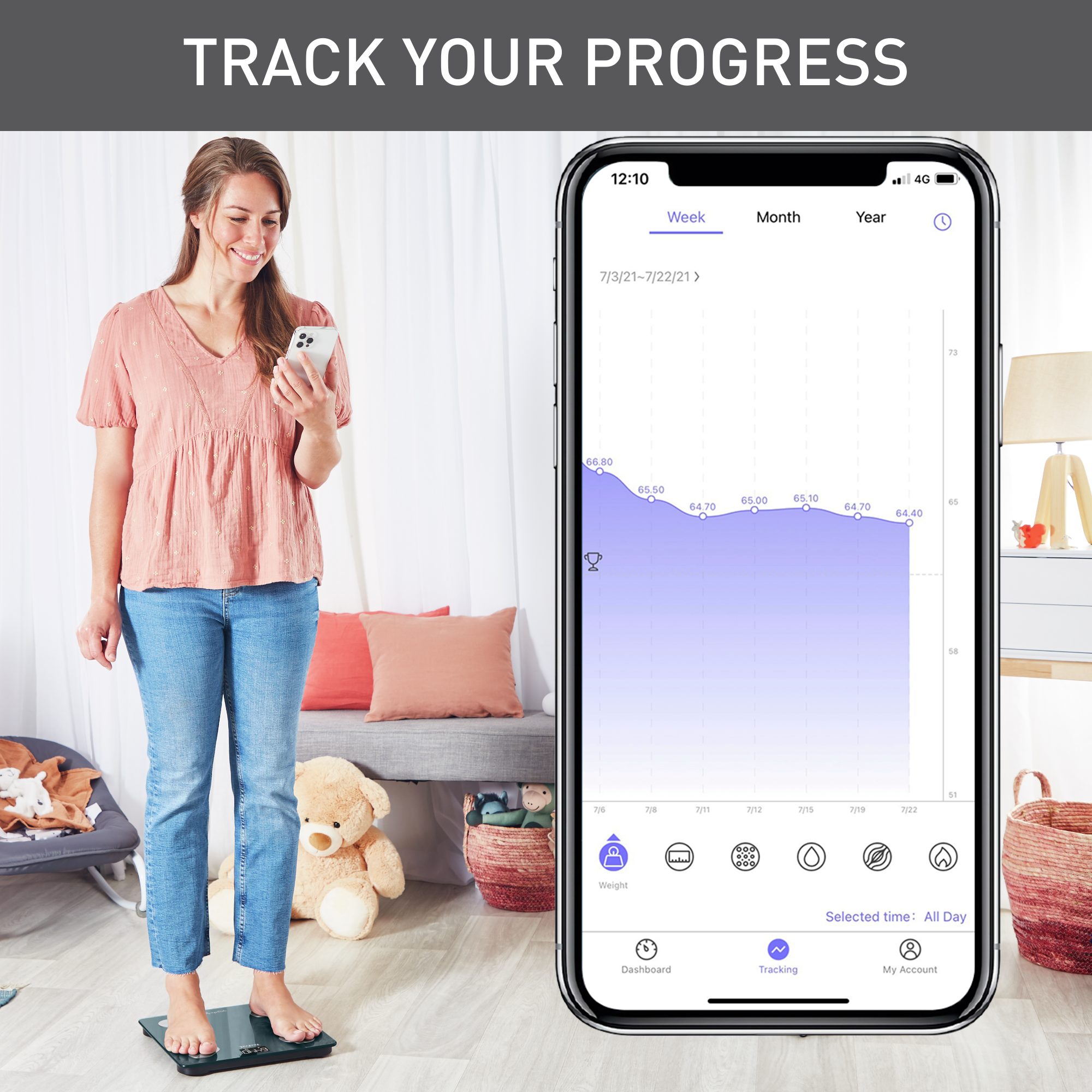 Waga łazienkowa Tefal Goodvibes Life+, analityczna, aplikacja