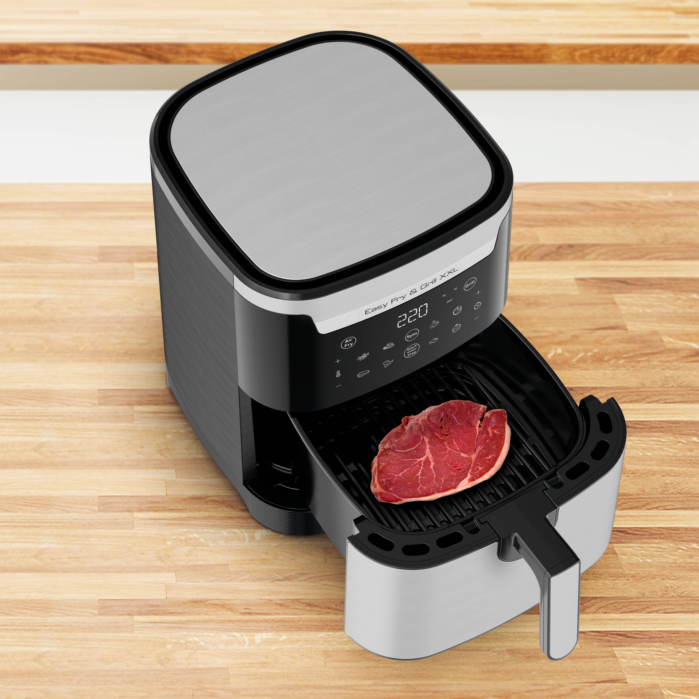 Frytkownica beztłuszczowa, Tefal Easy Fry&Grill XXL EY801D, pojemność 6,5 l, funkcja grilla