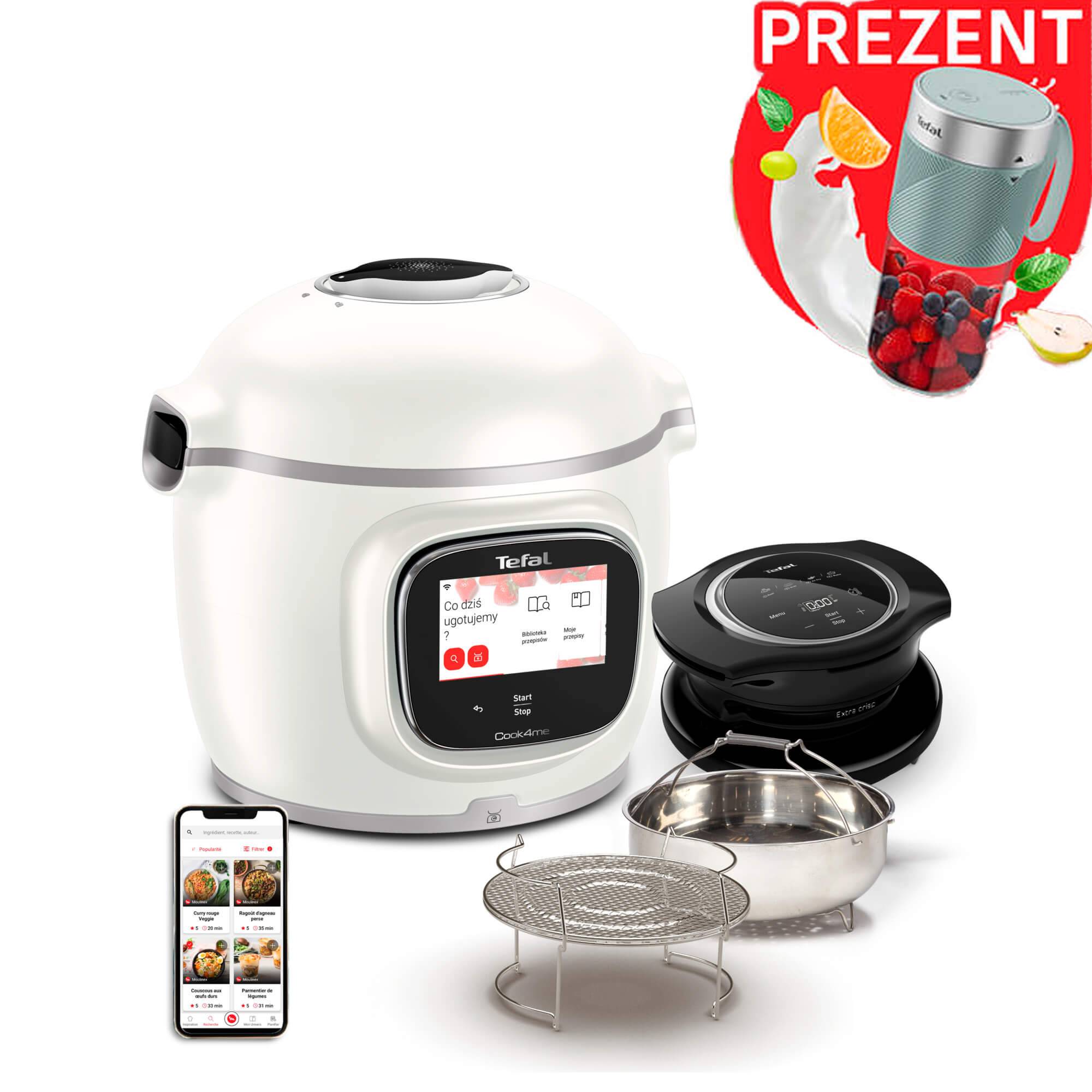 Multicooker TEFAL Cook4me Touch Pro z pokrywą Extra Crisp. Wbudowana waga