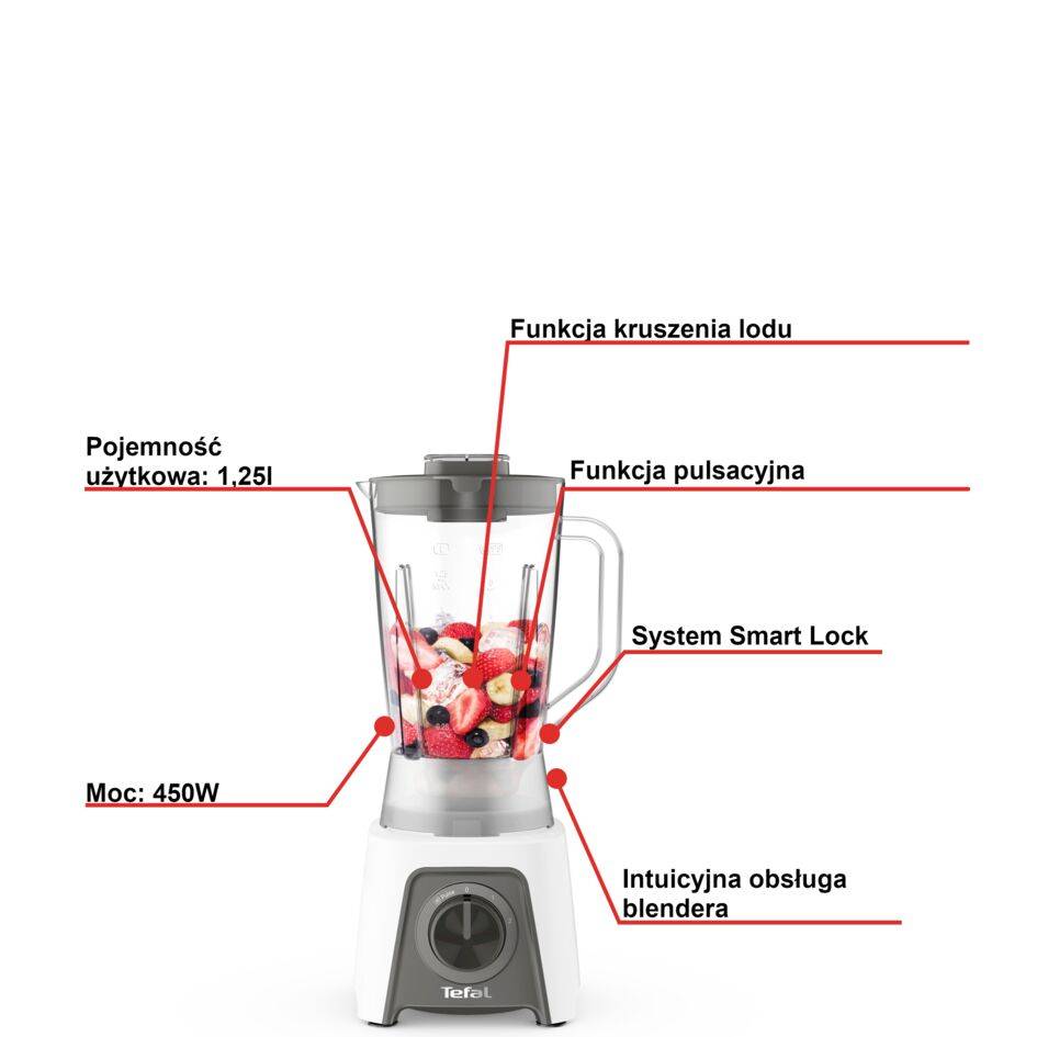 Blender kielichowy, Blendeo+ BL2C01, 450W, kruszenie lodu