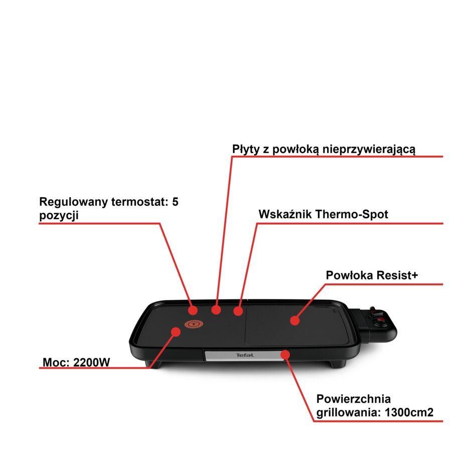 Grill elektryczny plancha TEFAL BOOSTER CB6418