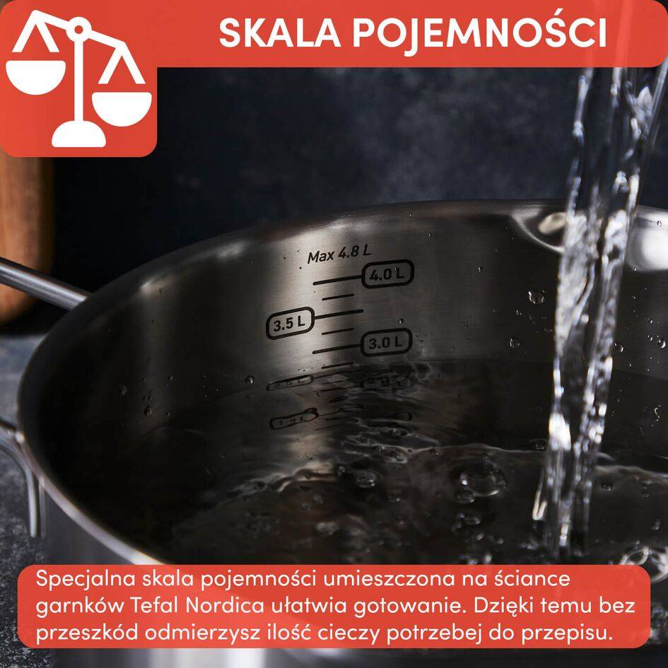 Zestaw garnków z pokrywkami TEFAL NORDICA- 10 elementów