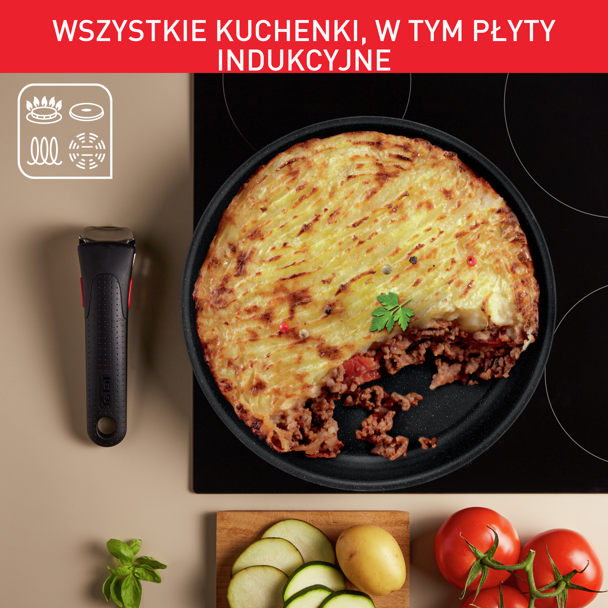 Zestaw patelni i garnków TEFAL INGENIO BLACK STONE - 7 elementów