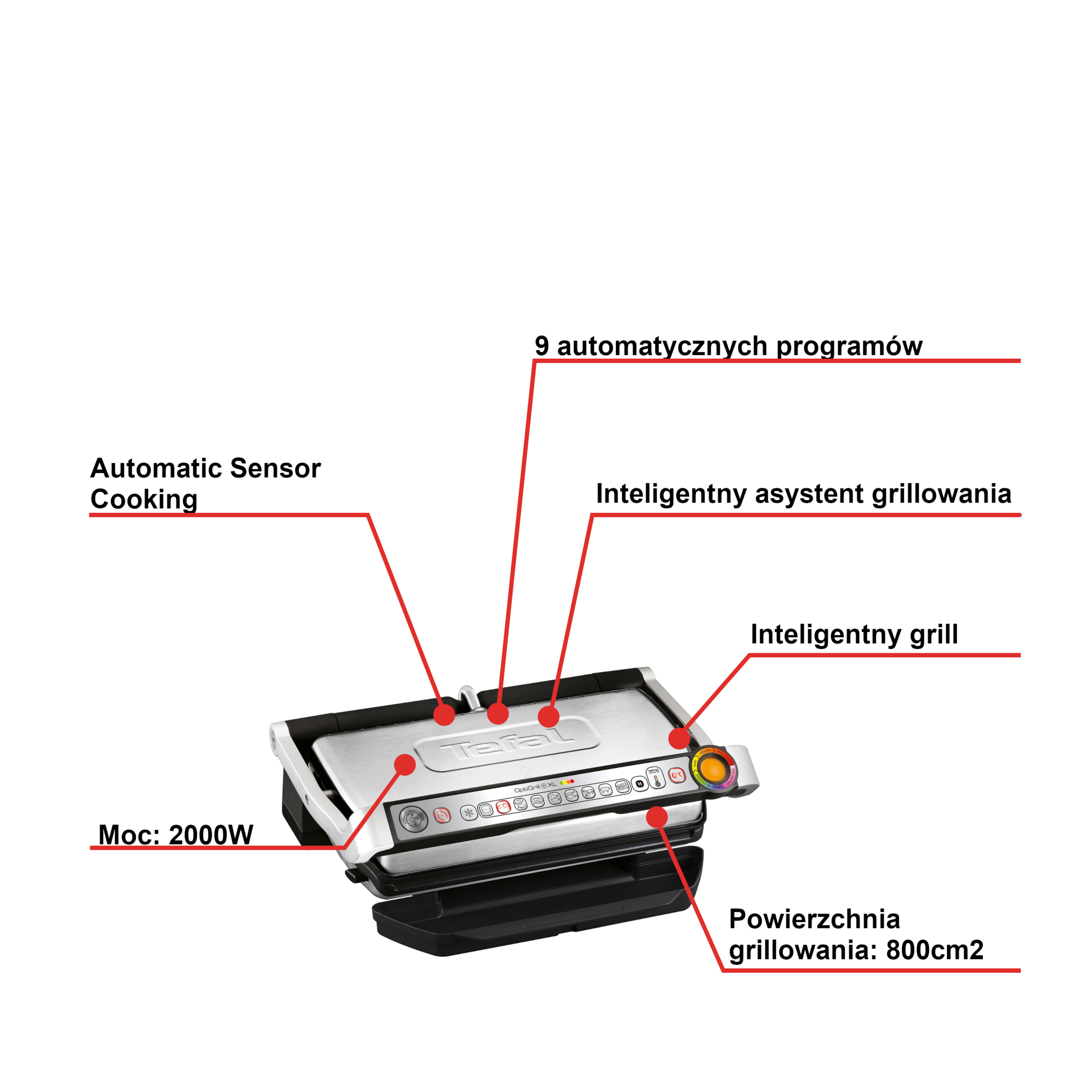 Grill elektryczny TEFAL OPTIGRILL+ SNACKING&BAKING XL GC724D