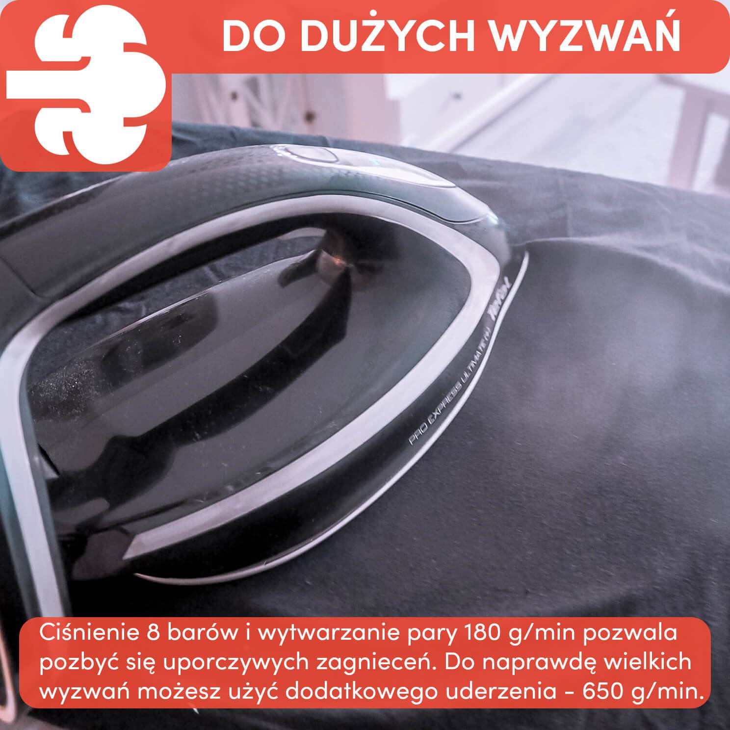 Generator pary, Tefal Pro Express Ultimate [+], 180 g/min, 8 bar, inteligentny