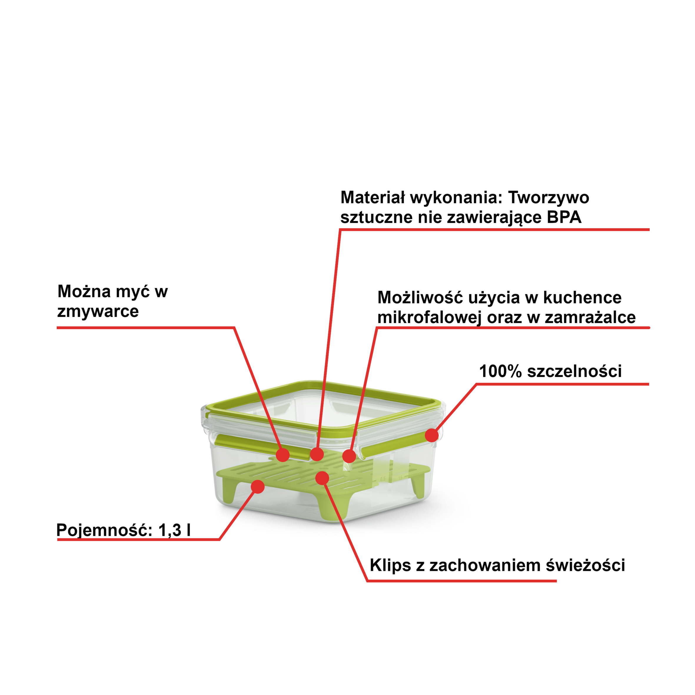 Pojemnik lunchbox TEFAL MASTERSEAL&GO 1.3L