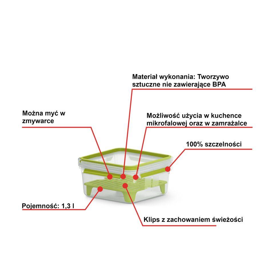 Pojemnik lunchbox TEFAL MASTERSEAL&GO 1.3L