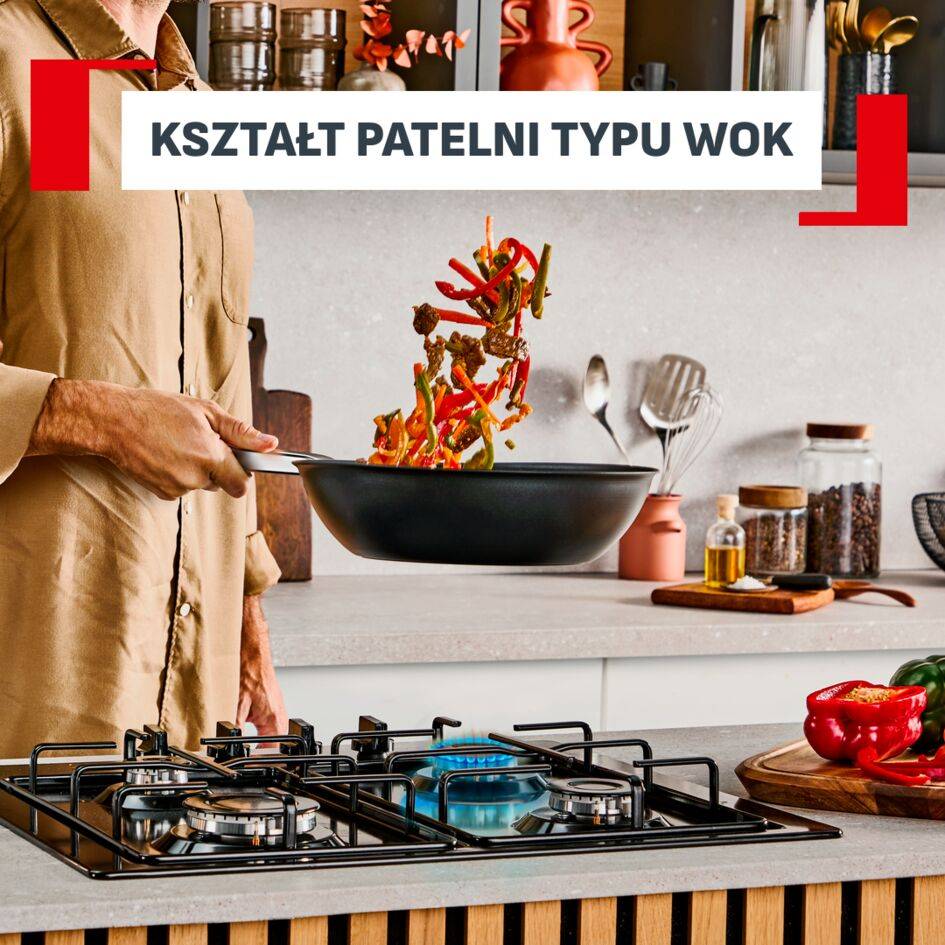 Patelnia Wok Experience 28 cm, powłoka nieprzywierająca FusionCore, kompatybilna z indukcją, dla 4-5 osób