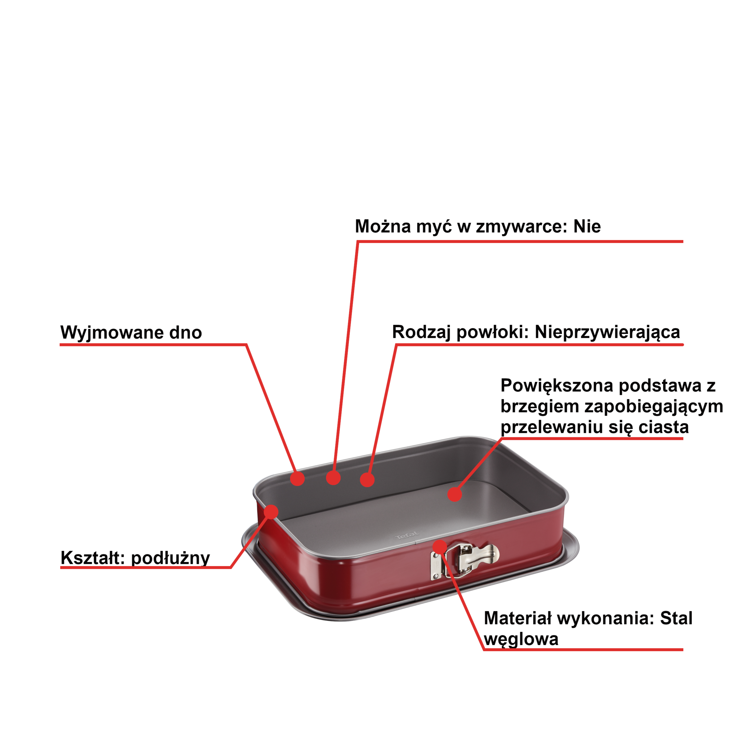 Forma do ciasta prostokątna TEFAL DELIBAKE 36x24cm