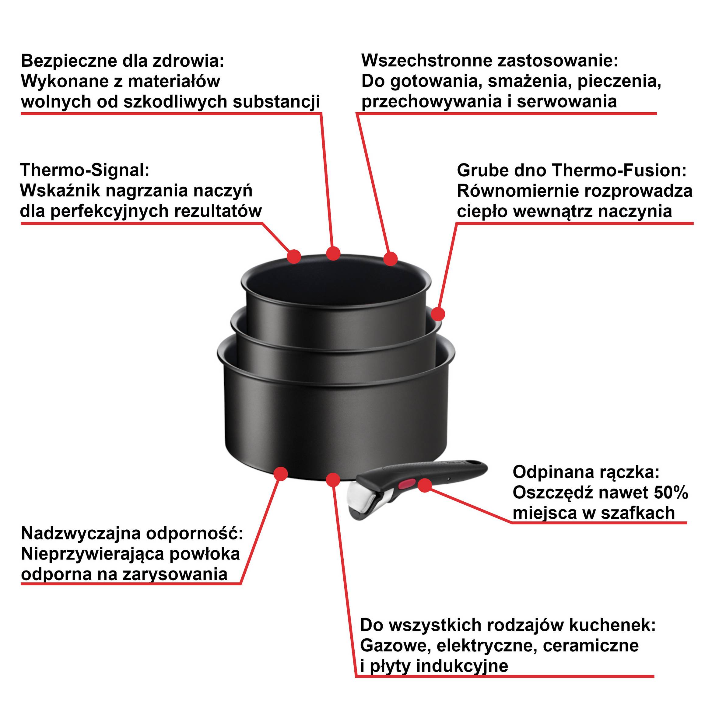 Zestaw garnków TEFAL INGENIO ULTIMATE - 4 elementy