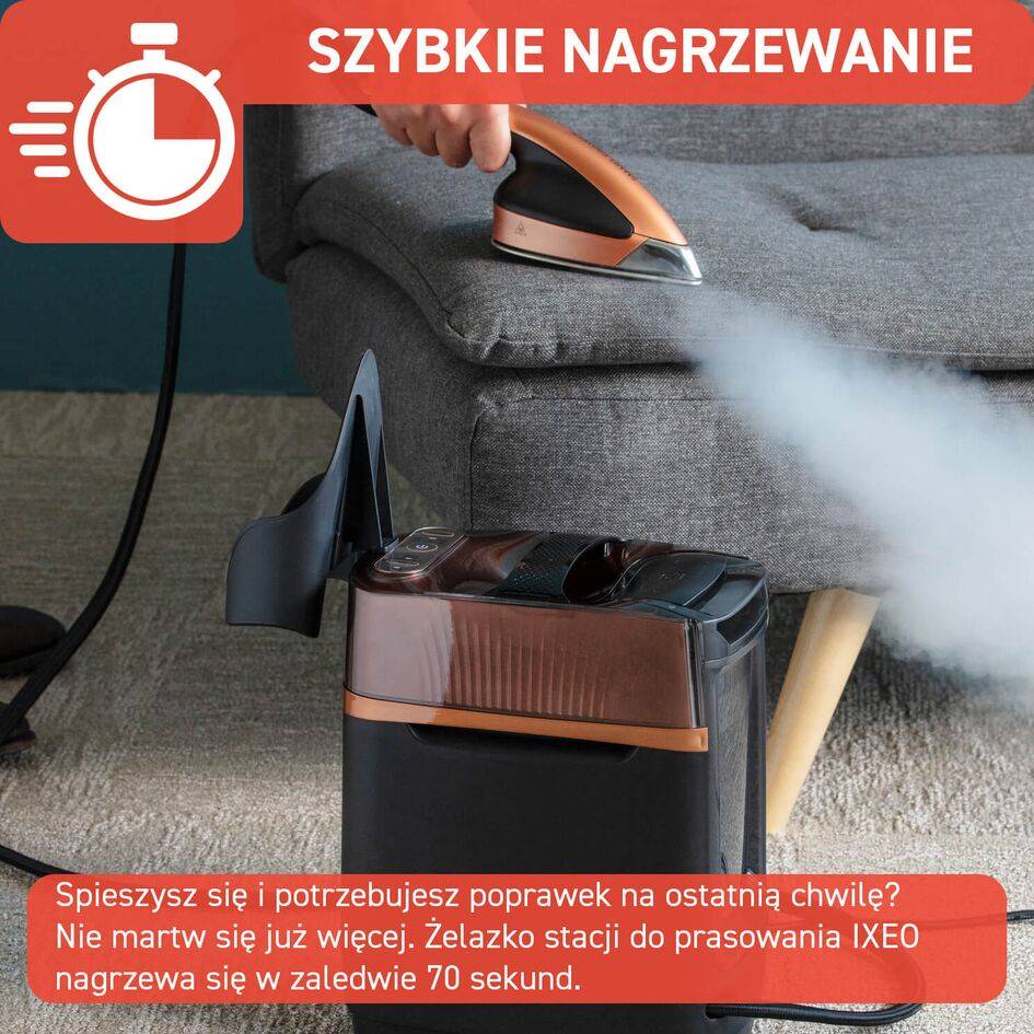 Tefal Ixeo Power, stacja do prasowania, mocna, prasowanie w pionie, lekka