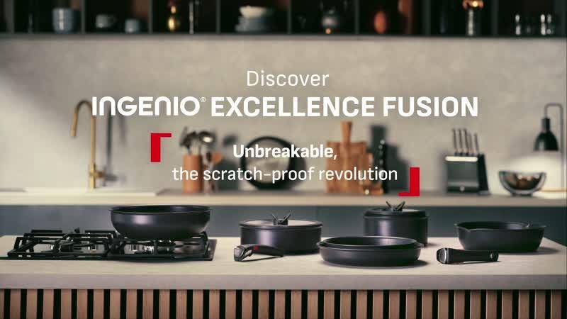 Zestaw naczyń Ingenio Excellence+ 3 elementy, możliwość układania w stos, powłoka nieprzywierająca, kompatybilne z indukcją