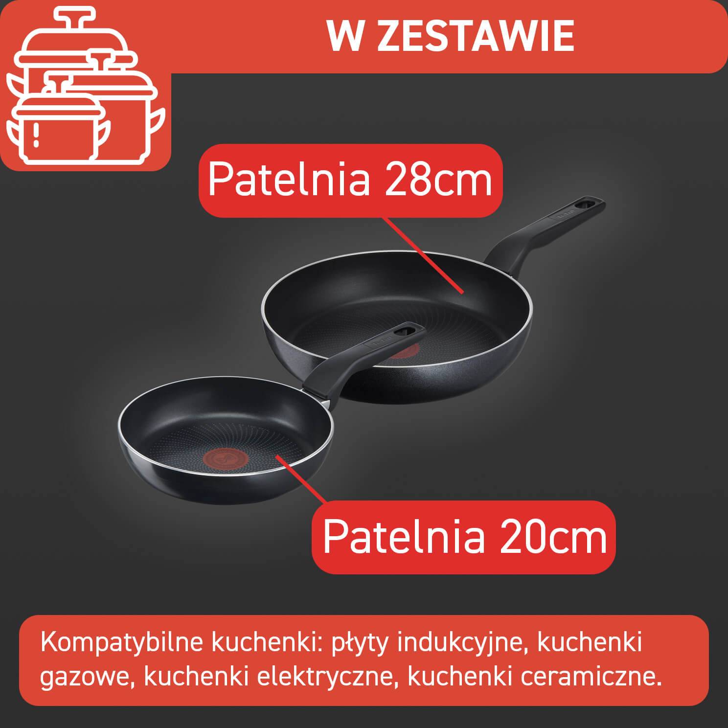Zestaw patelni TEFAL GENEROUS COOK 20/28cm