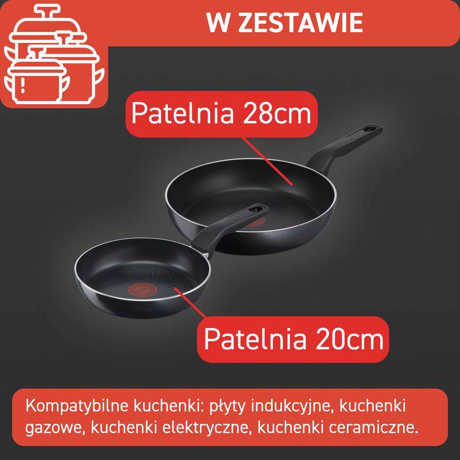 Zestaw patelni TEFAL GENEROUS COOK 20/28cm