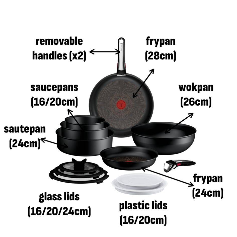 Zestaw naczyń Ingenio Excellence+ 13 elementów, możliwość układania w stos, powłoka nieprzywierająca, kompatybilne z indukcją