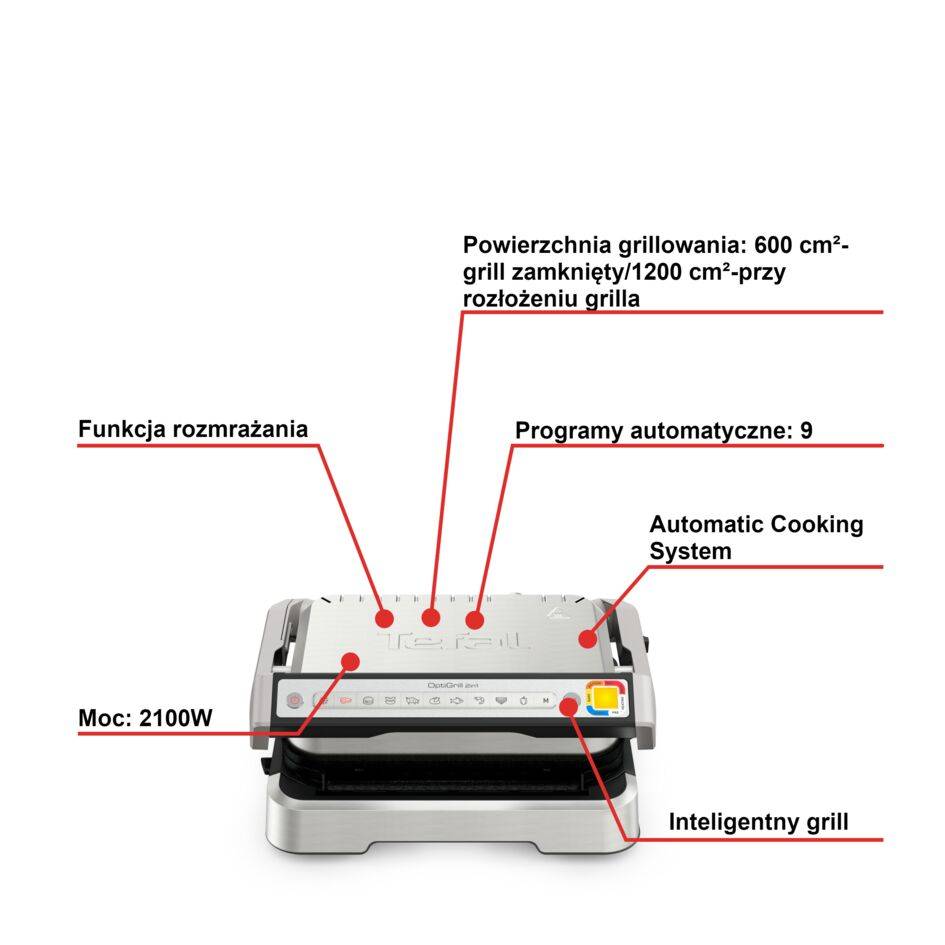 Grill elektryczny TEFAL OPTIGRILL GC772D