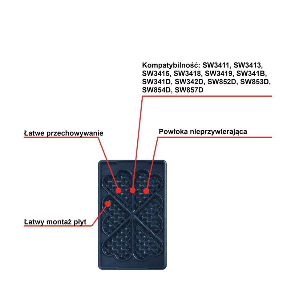 Dodatkowe płyty Snack Collection: Gofry serca XA800612