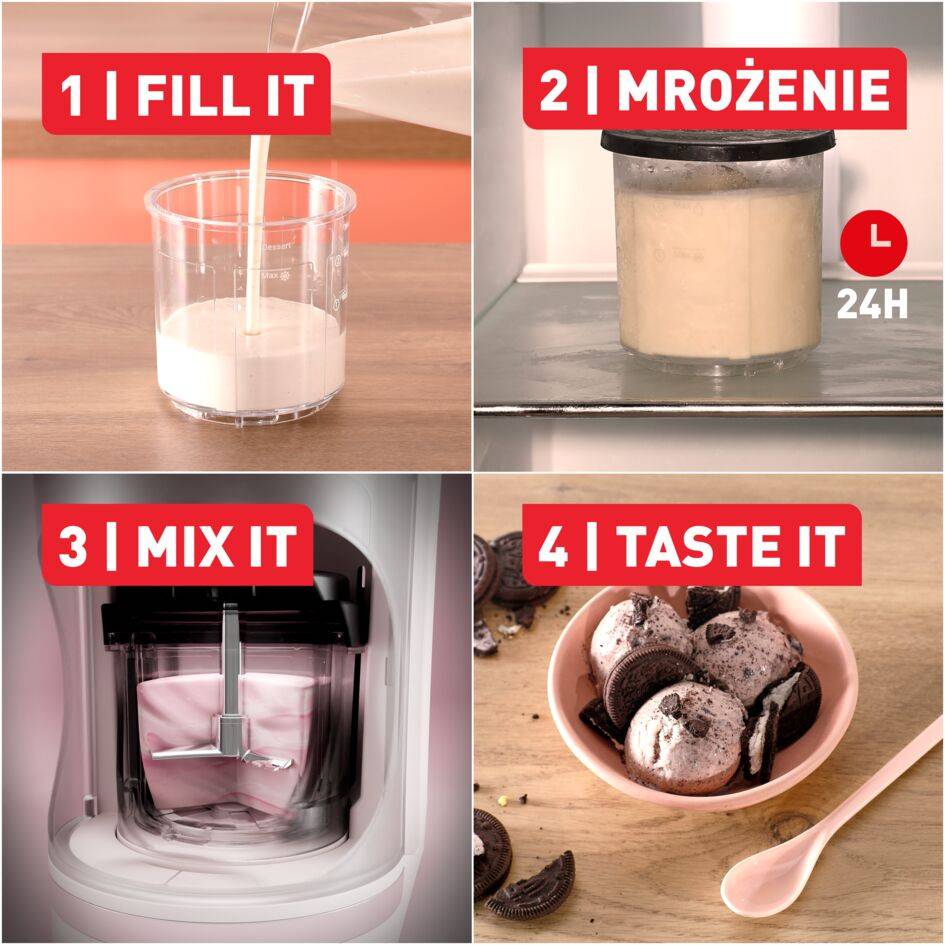 Dolci, maszynka do lodów, 10 programów w 1, automatyczne płukanie